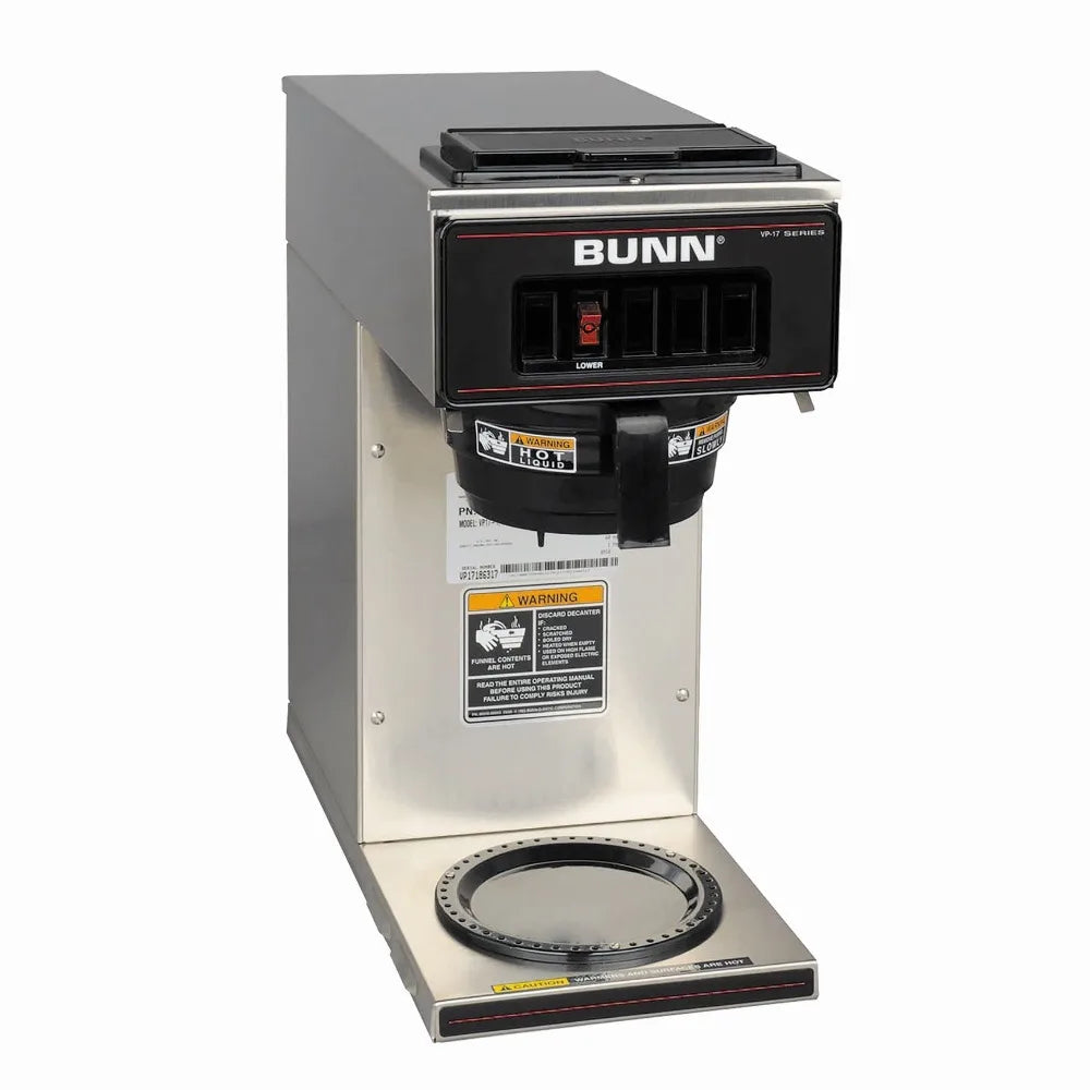 BUNN 13300.0001 VP17-1SS Pourover Coffee Brewer with 1-Warmer, Stainless Steel, Silver, Standard