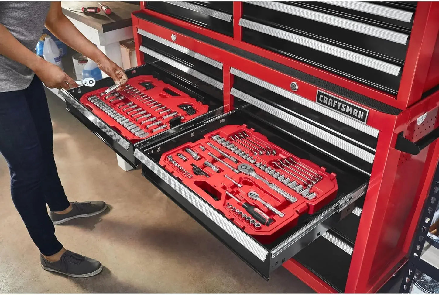 Mechanics Tool Set, 1/4 and 3/8 Inch Drive, 135 Piece (CMMT12124)