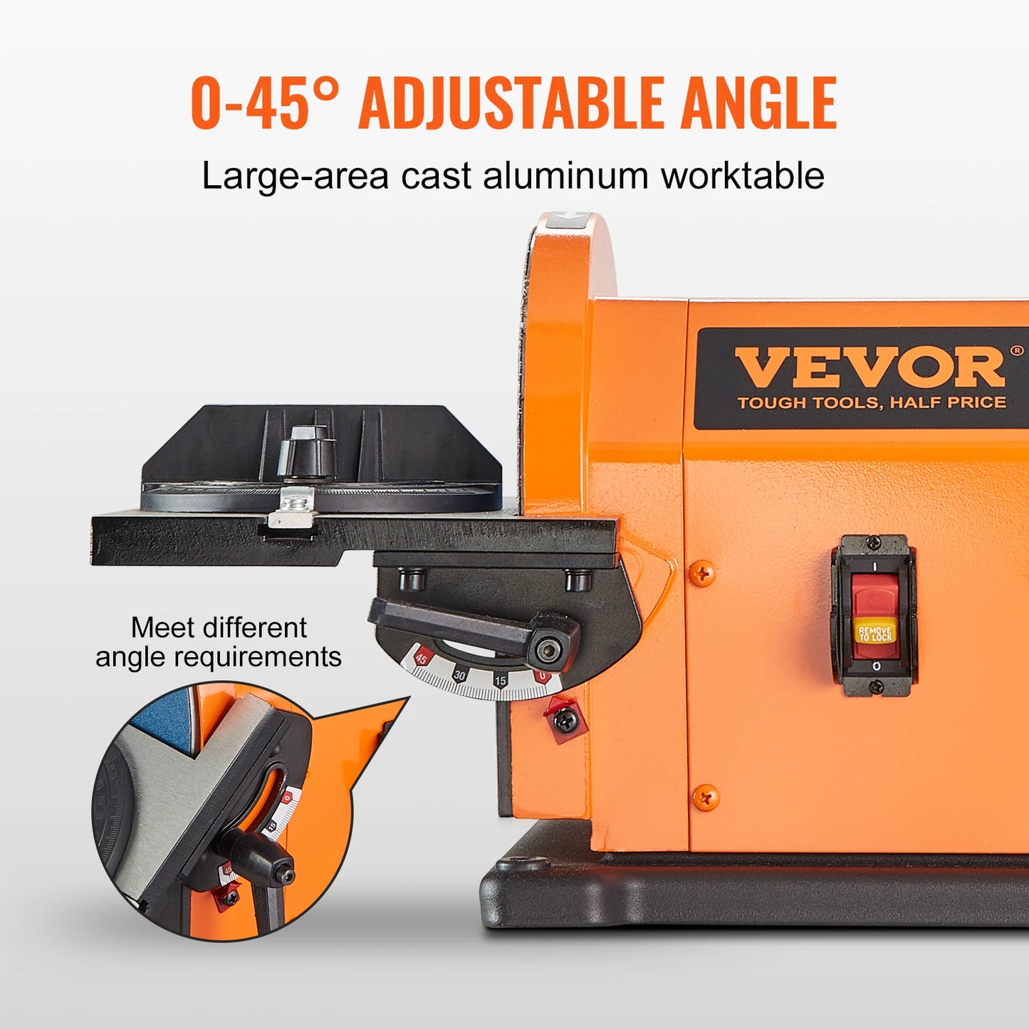 VEVOR Belt Disc Sander Combo with 5A/4.3A/2.5A Induction Motor Deburring Grinder Combo Bench - Link Logical Mall