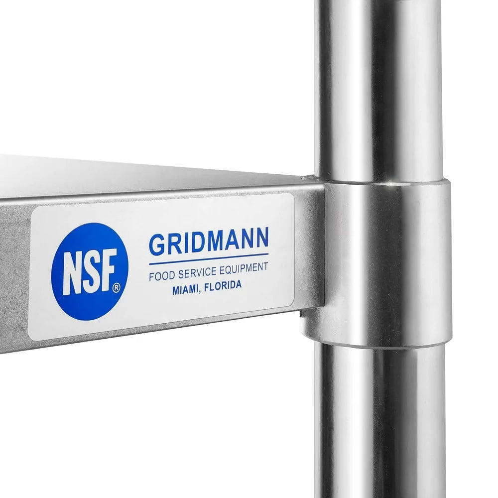 GRIDMANN 48x24 Stainless Steel Work Table: NSF Commercial Prep Table with Under Shelf