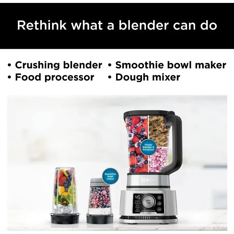 Ninja SS351 Foodi Power Blender & Processor System 1400 WP Smoothie Bowl Maker 6 Functions for Bowls