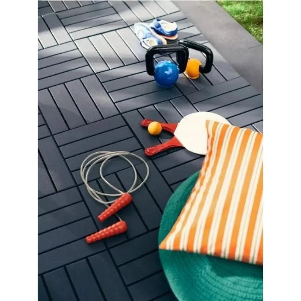 Veranda Floor Deck Tiles 60 Pack 12”x12“ Waterproof Outdoor Flooring