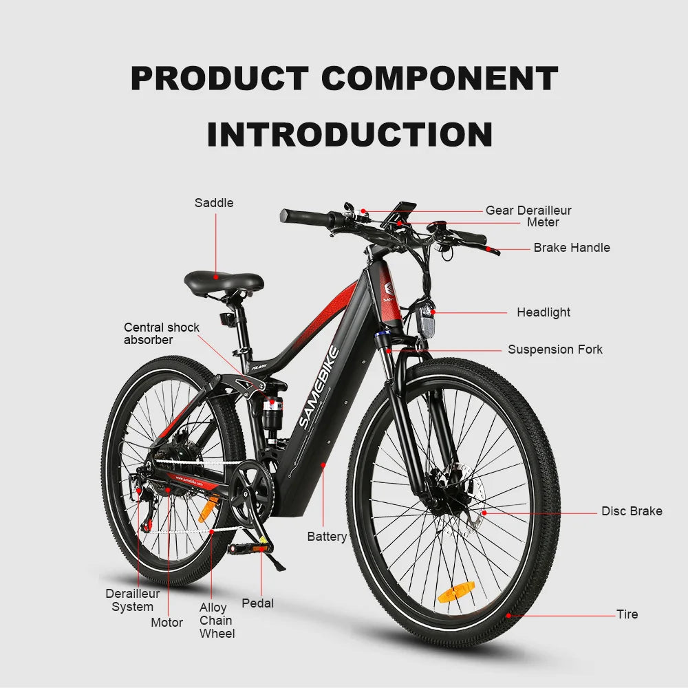 Samebike XD26 Electric Mountain Moped: Powerful 750W, 14AH Battery, 40km/H Speed