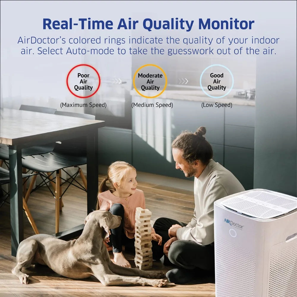 AIRDOCTOR AD5000: Extra Large 4-in-1 Air Purifier for Open Concepts - UltraHEPA, Carbon & VOC Filters