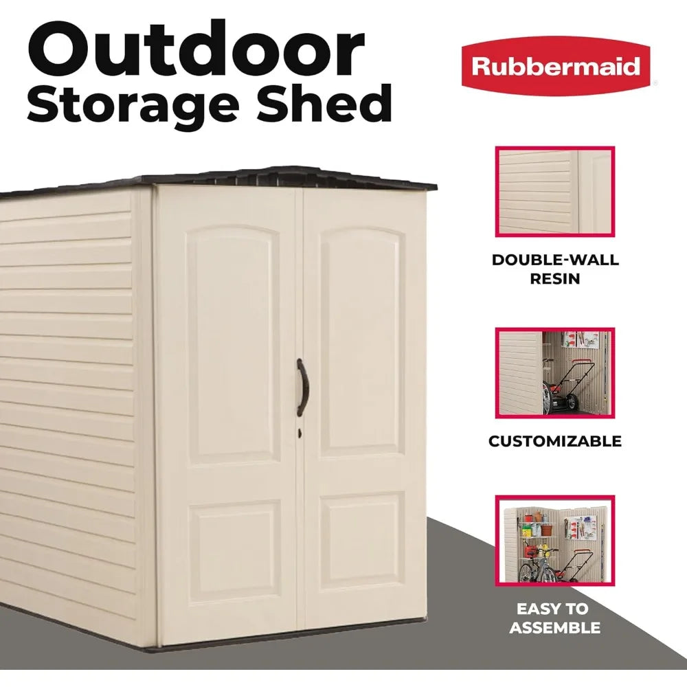 Large Plastic Weatherproof Outdoor Storage Shed with Double Wall Construction