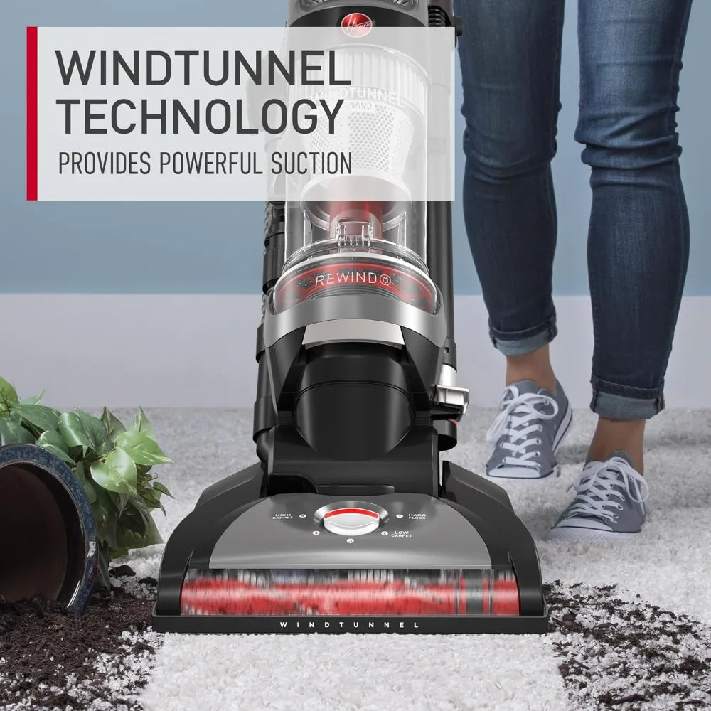 WindTunnel Cord Rewind Pro Bagless Upright Vacuum Cleaner, Ideal for Carpet and Hard Floors