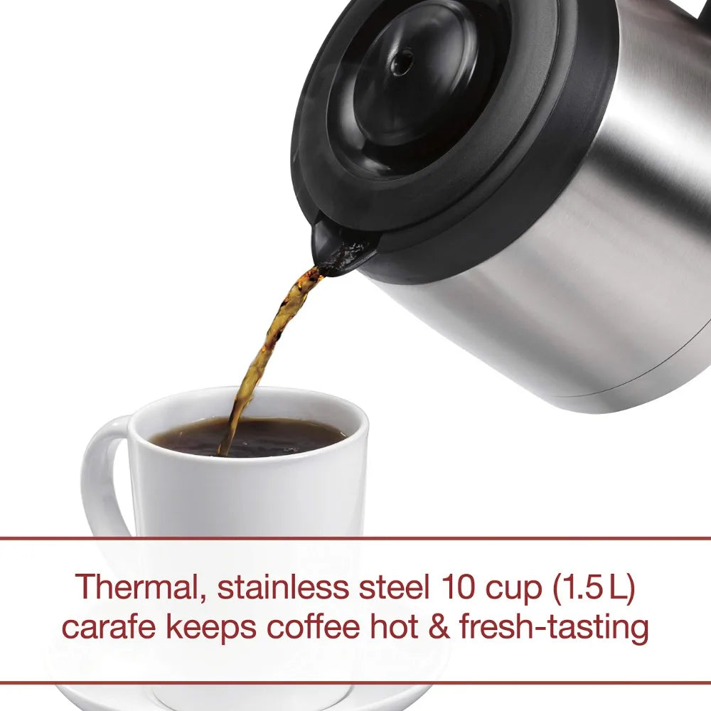 WOLF GOURMET 10-Cup Coffee Maker: Programmable System with Thermal Carafe, Built-In Scale