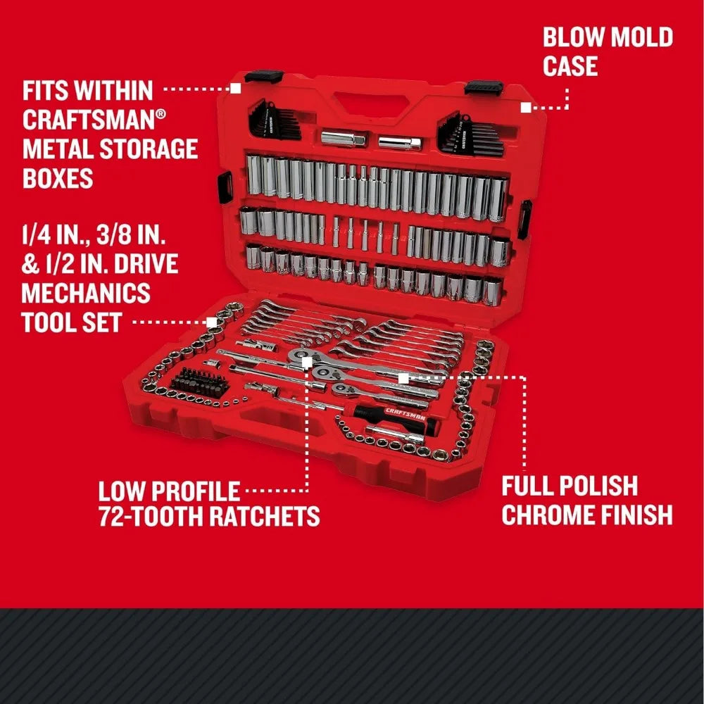 Mechanics Tool Set, SAE/Metric, 189-Piece (CMMT12034)