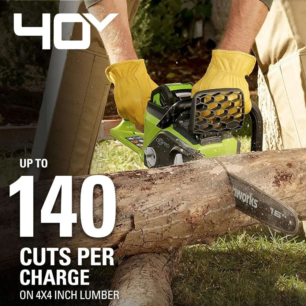 40V 16" Brushless Cordless Chainsaw: Battery Compatible with 75+ Tools