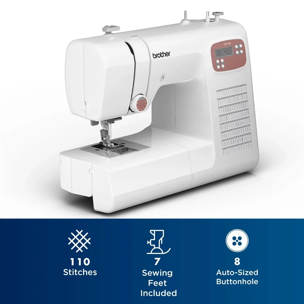 Versatile Computerized Sewing Machine: 110 Stitches, Beginner to Advanced, Easy Operation