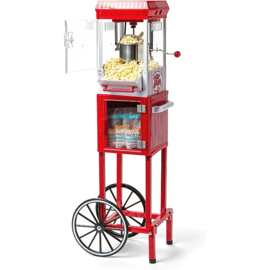 Nostalgia Popcorn Maker: 2.5 Oz Kettle, 10 Cups Capacity, Professional Cart, Vintage Movie Style