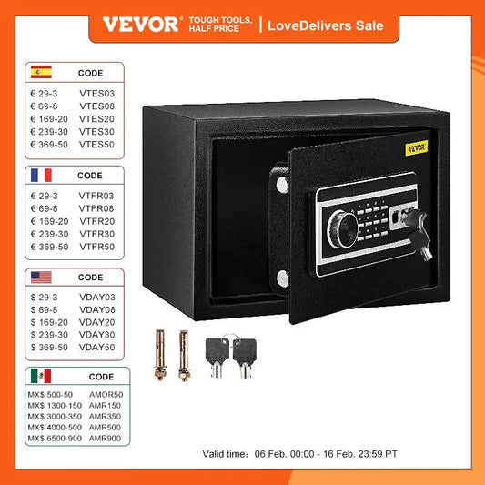 VEVOR Fingerprint Locks Safe Deposit Box 0.8/1.7/2.1 Cubic Feet Digital Electronic - Link Logical Mall