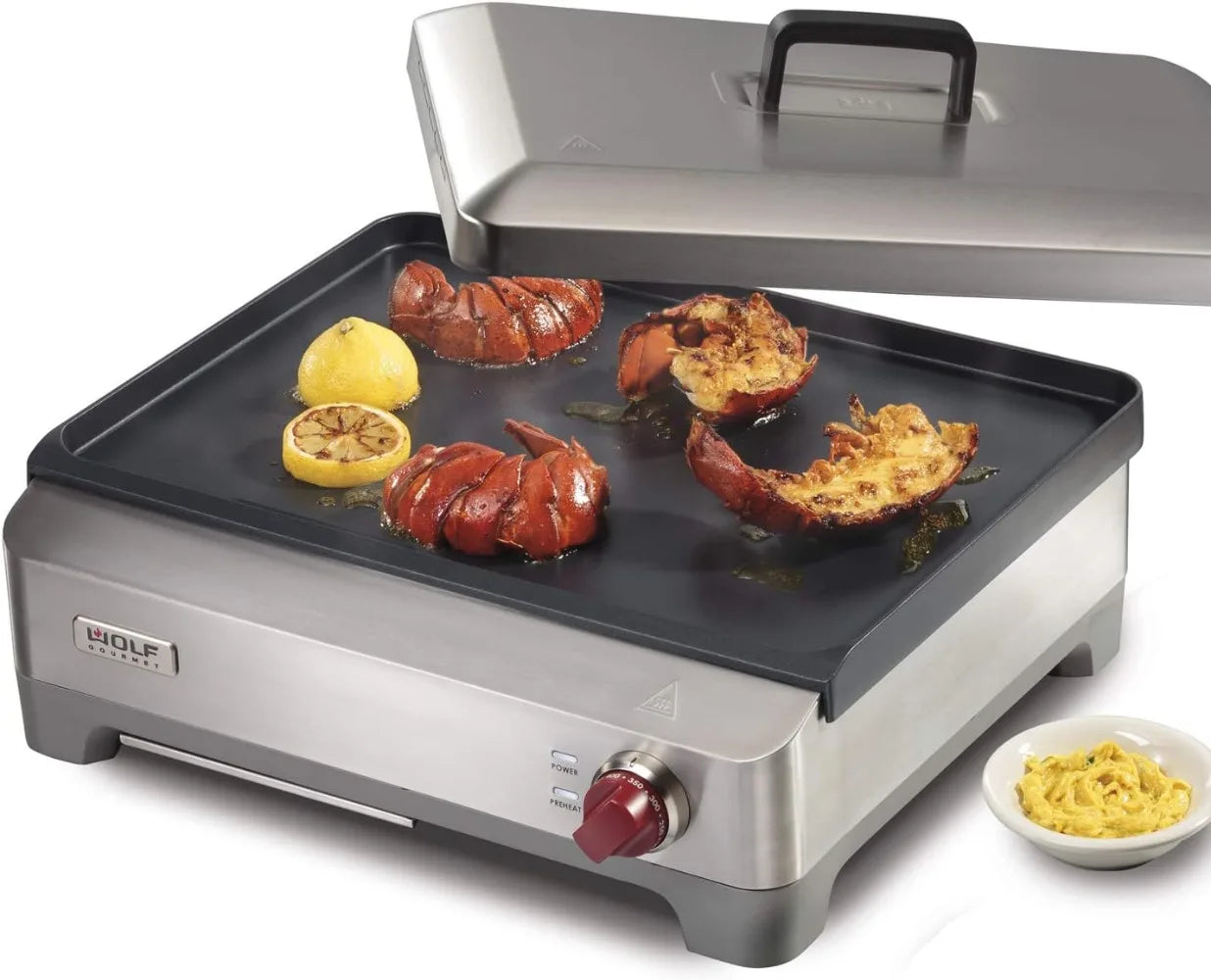 Wolf Gourmet Precision Electric Griddle, 200 sq. in, Nonstick Coating, Advanced Temperature Control