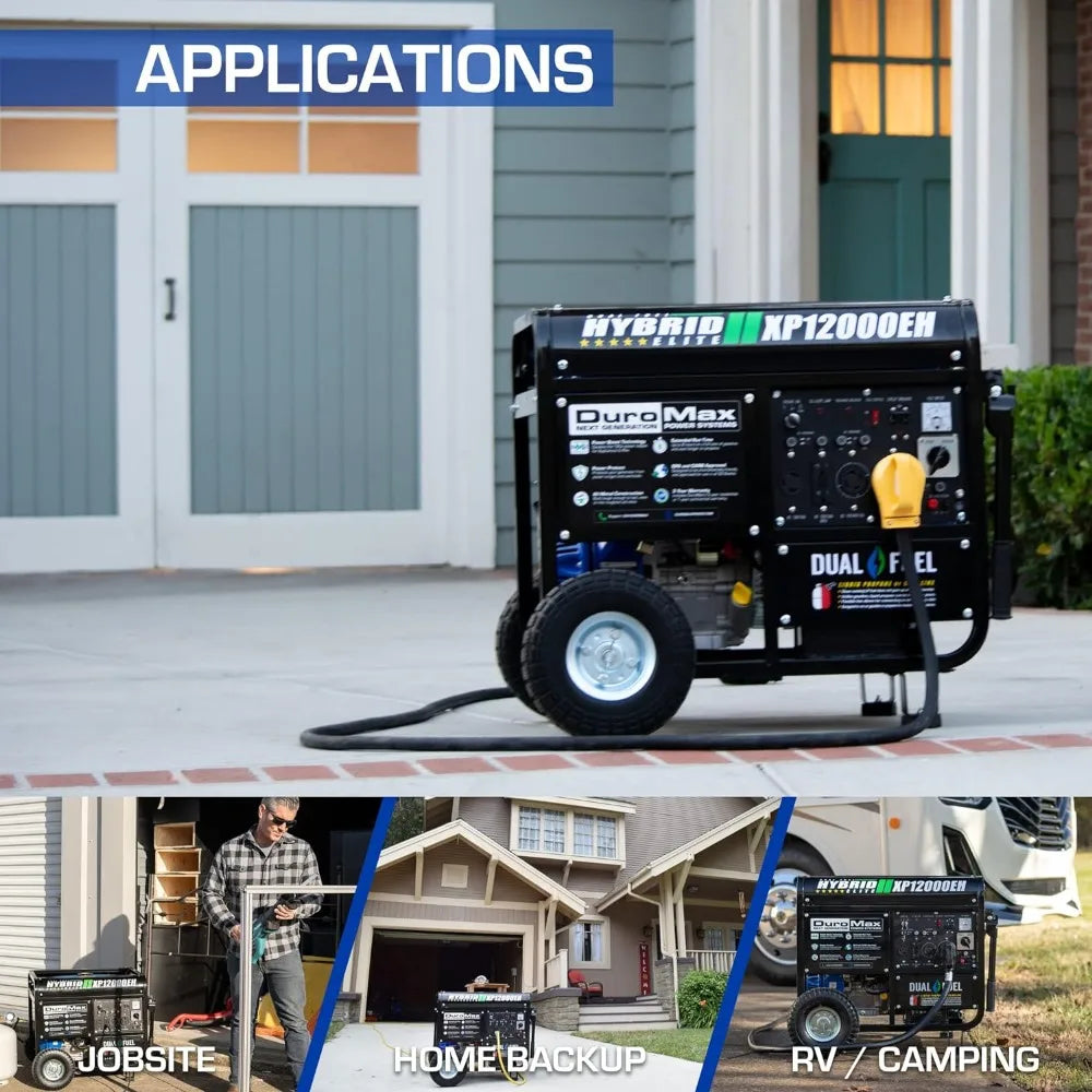 XP12000EH Generator: 12000W Gas/Propane, Home Backup & RV Ready, Dual Fuel, Electric Start