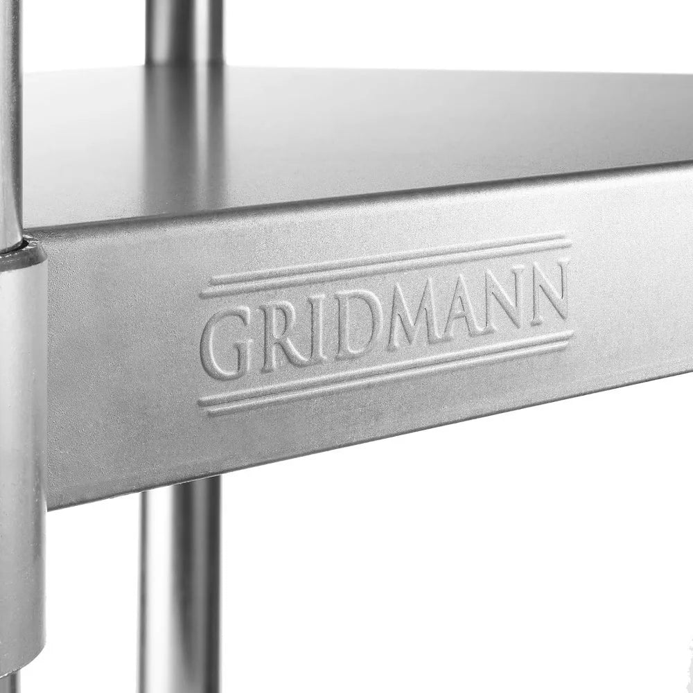 GRIDMANN 48x24 Stainless Steel Work Table: NSF Commercial Prep Table with Under Shelf