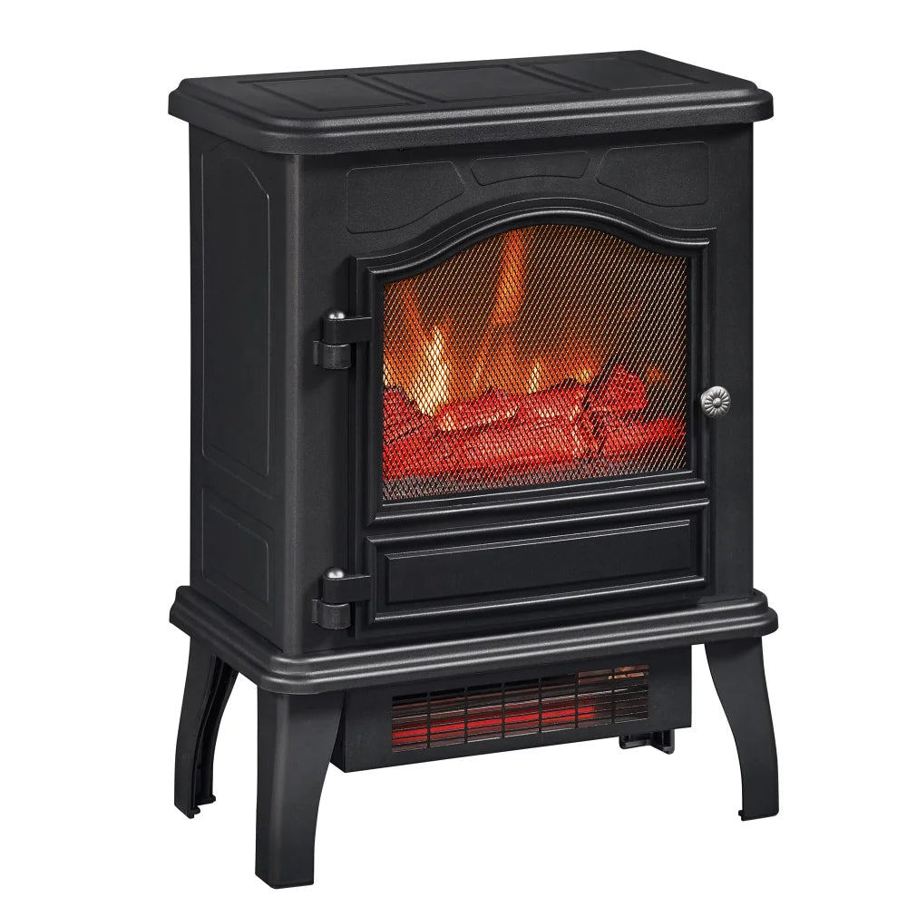 Powerheat Infrared Quartz Electric Stove Heater, Black Tv Stand with Fireplace - Link Logical Mall