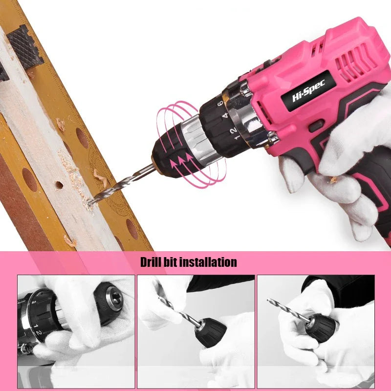 Portable Cordless Drill & Tool Set: Multifunctional Household Repair Kit for Woodworking & More