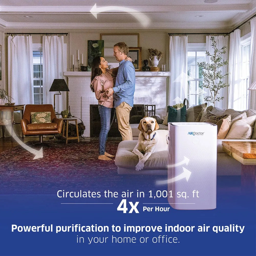 AIRDOCTOR AD5000: Extra Large 4-in-1 Air Purifier for Open Concepts - UltraHEPA, Carbon & VOC Filters