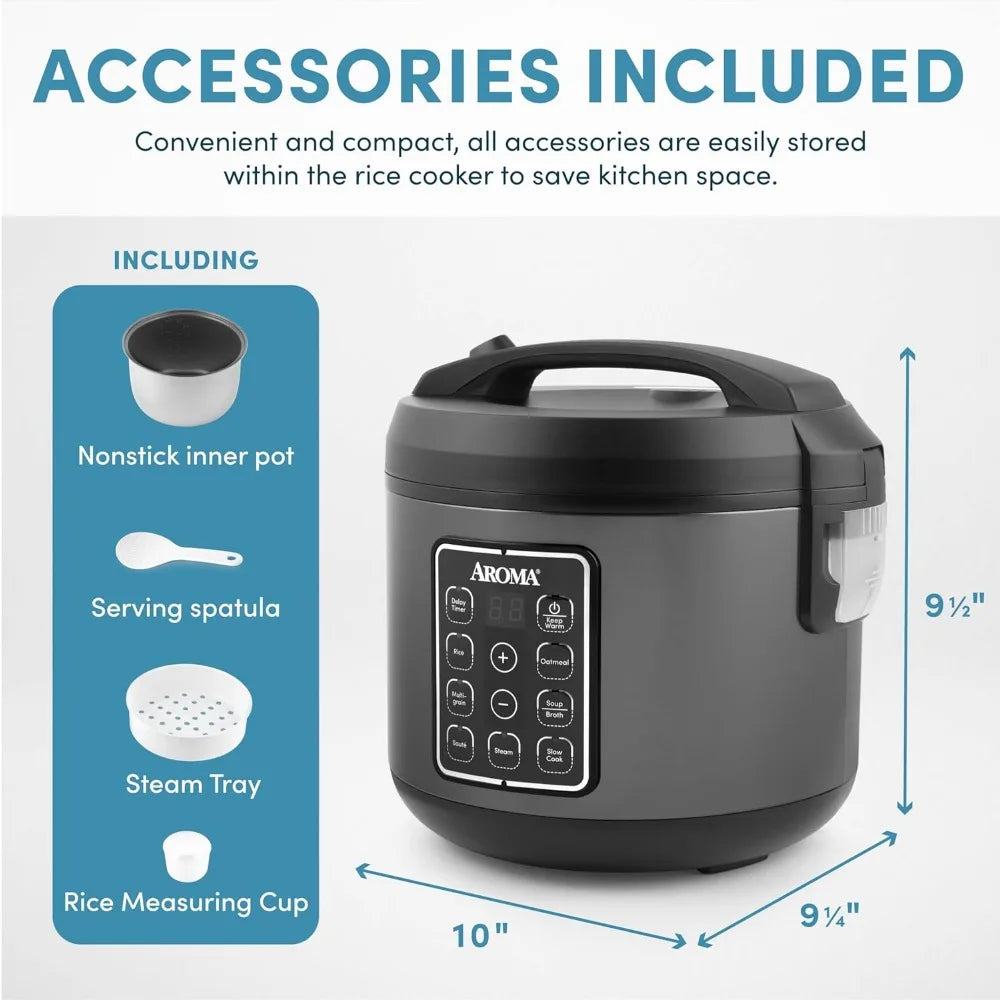 12-Cup (Cooked), Digital Rice & Grain Multicooker, Programmable Controls w/ Automatic Keep Warm Mode