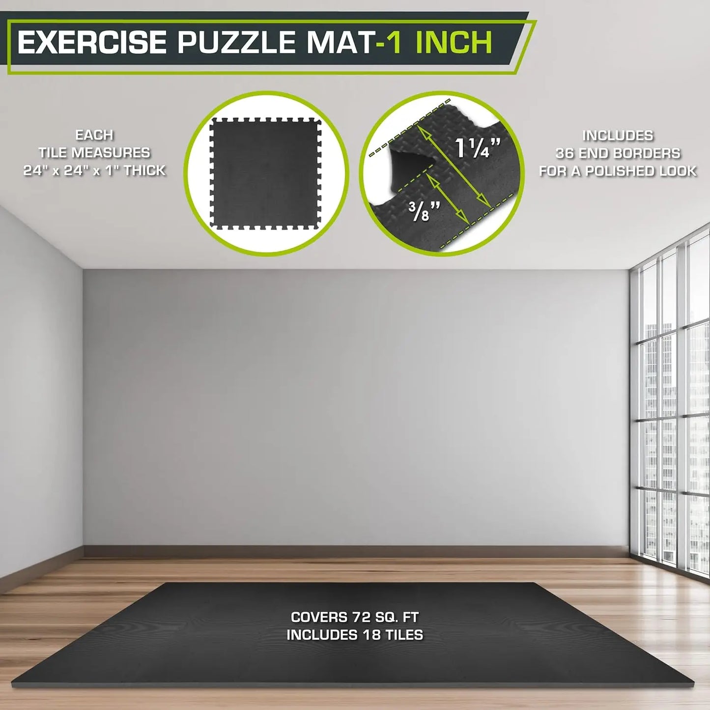 ProsourceFit Extra Thick Puzzle Exercise Mat ¾” and 1", EVA Foam Interlocking Tiles