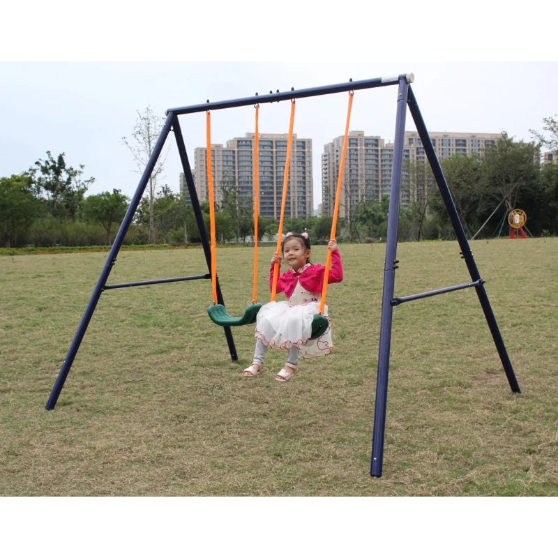 Metal Swing Set for Kids Outdoor, Heavy Duty Frame with Double Swings,  for Backyard Playground.