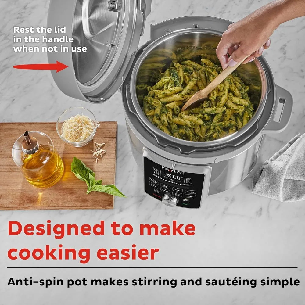 Pot Duo Plus 8-Quart: Whisper Quiet 9-in-1 Electric Pressure Cooker w/ Multiple Functions