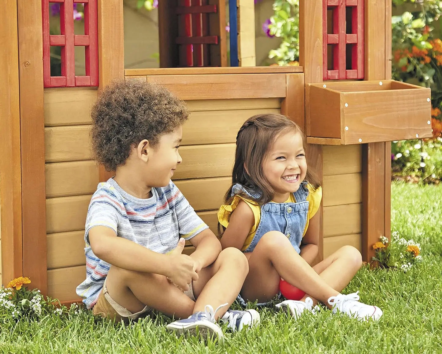 Real Wood Adventures 5-in-1 Game House: Outdoor Playhouse for Kids, Ages 3+, 25 sq. ft.