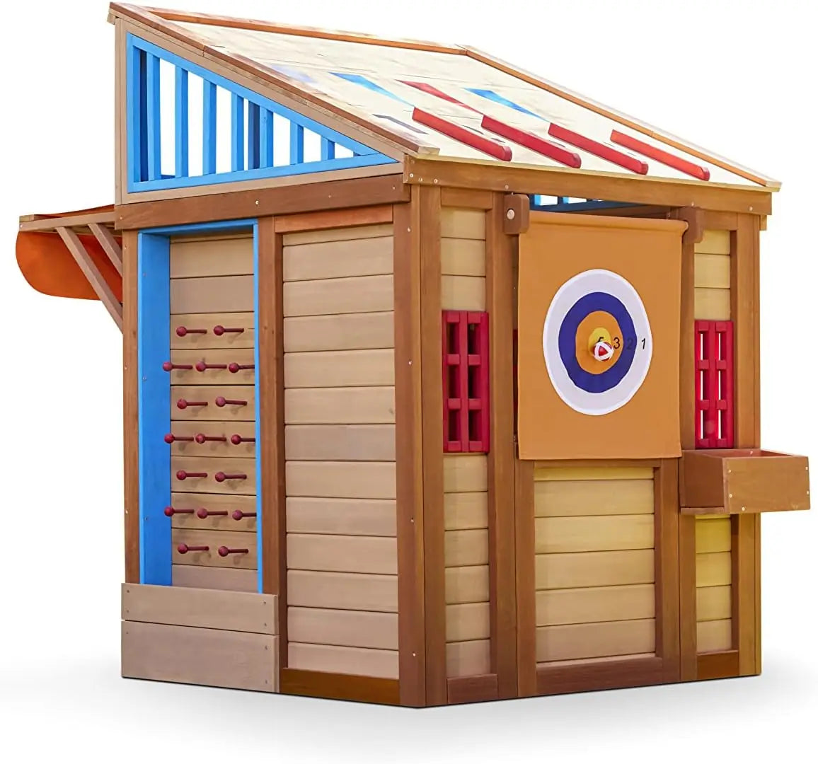 Real Wood Adventures 5-in-1 Game House: Outdoor Playhouse for Kids, Ages 3+, 25 sq. ft.