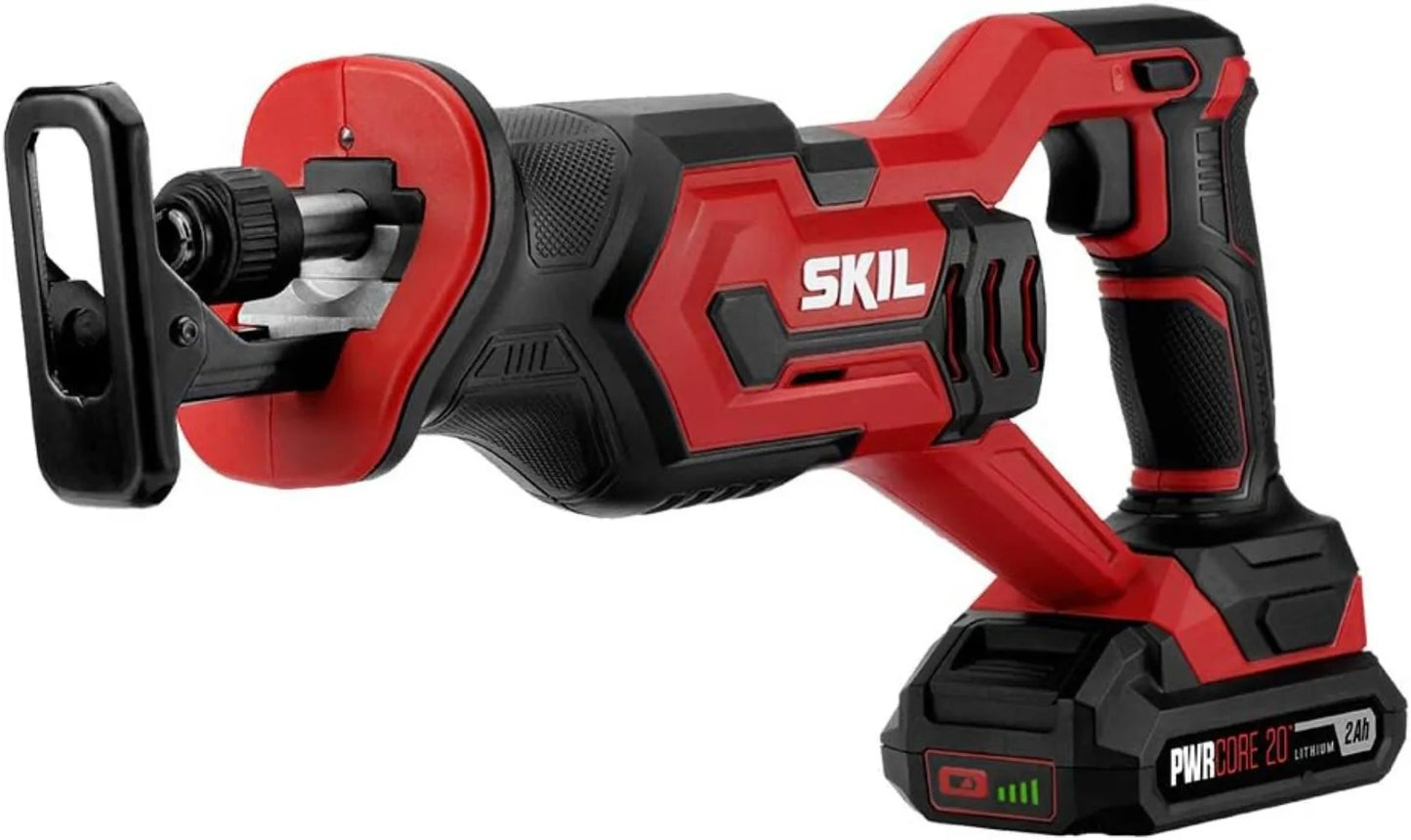 Complete 20V Cordless Tool Kit: Drill, Impact Driver, Saw, LED Spotlight, 2 Batteries Included