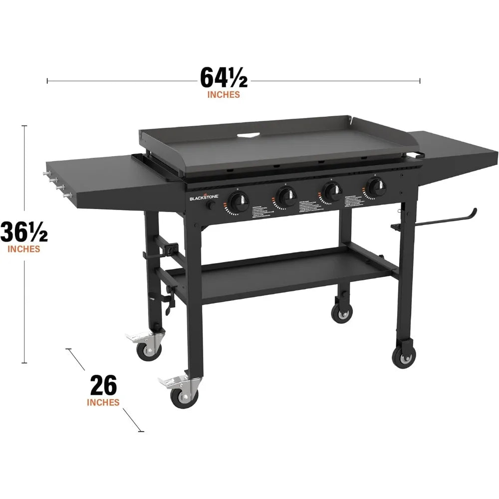 36 Inch 4-Burner Gas Griddle: Restaurant-Grade, Propane-Fueled Flat Top Grill Station