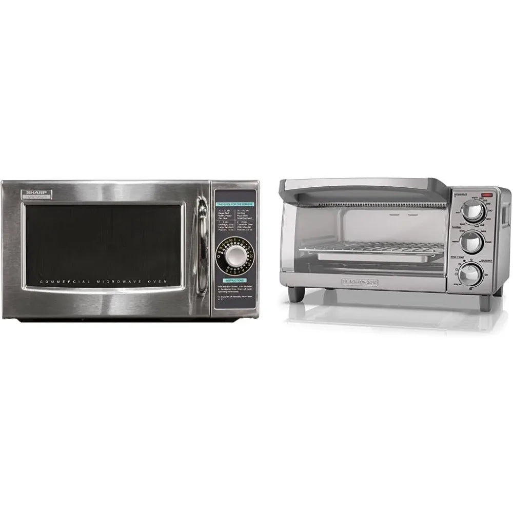 Sharp R-21LCFS Medium-Duty Commercial Microwave Oven w/ Dial Timer, Stainless Steel, 1000-Watts, - Link Logical Mall