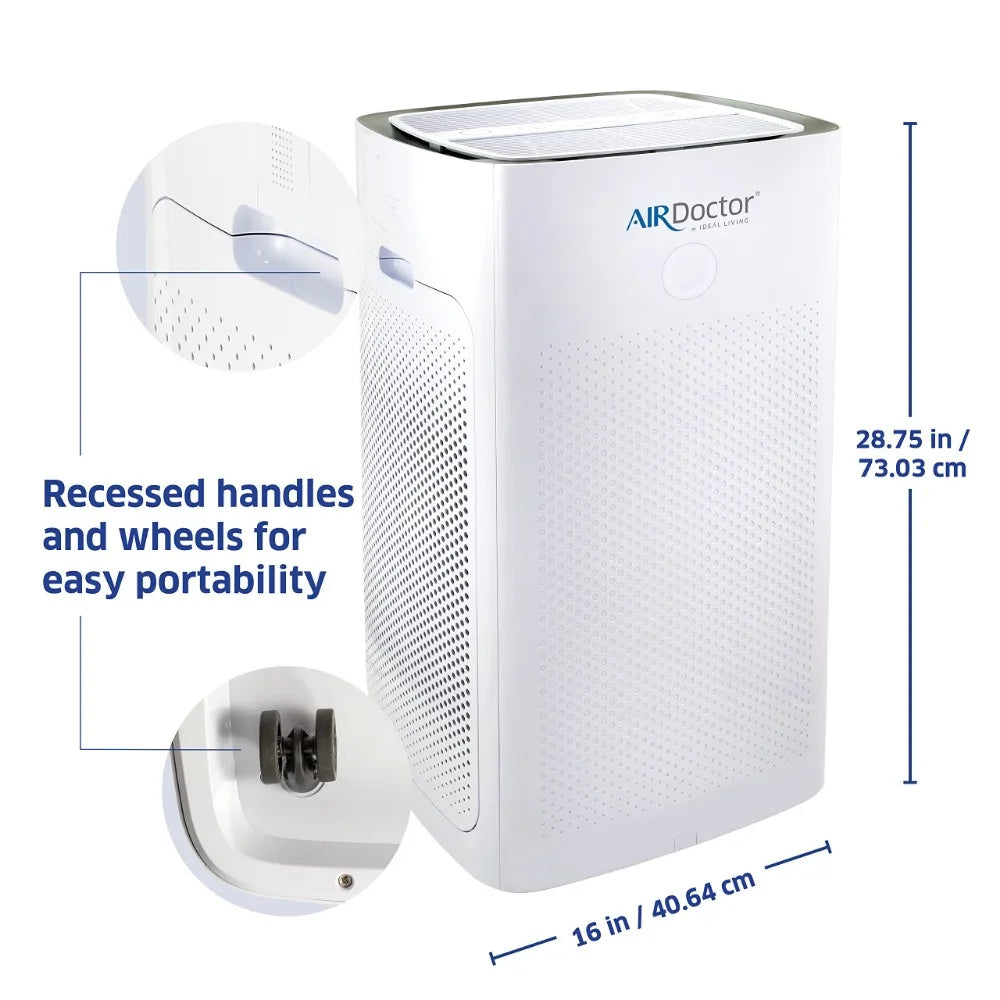 AIRDOCTOR AD5000: Extra Large 4-in-1 Air Purifier for Open Concepts - UltraHEPA, Carbon & VOC Filters