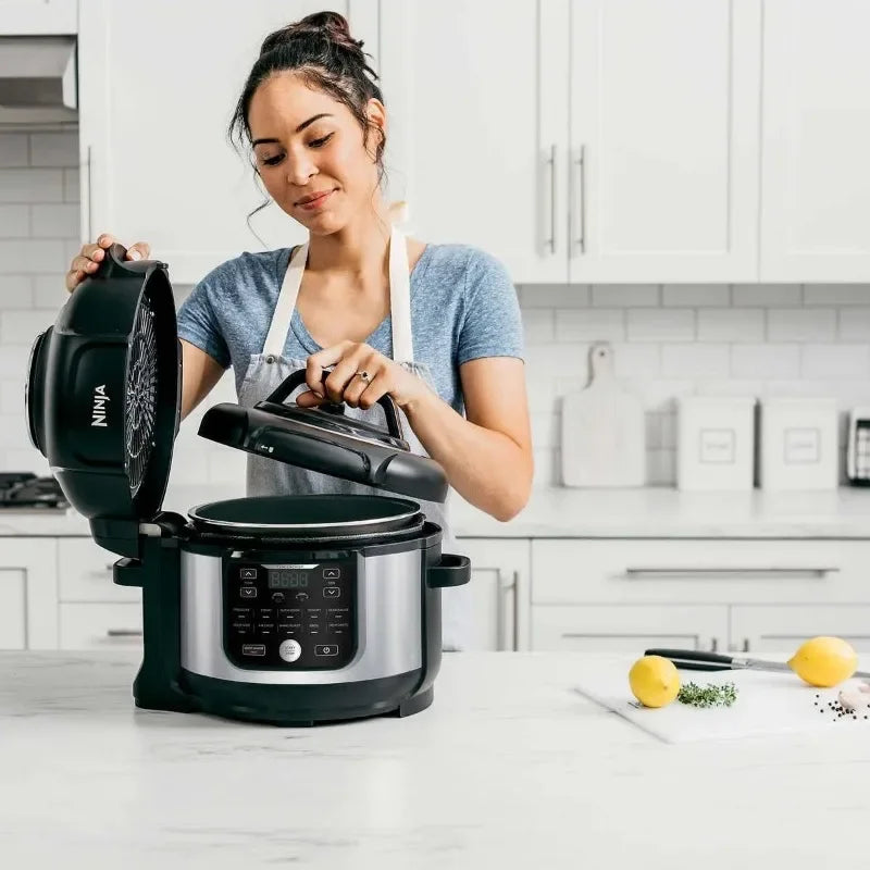 Ninja OS301/FD305CO Foodi 10-in-1 Pressure Cooker & Air Fryer w/ Nesting Broil Rack, 6.5-Quart Capacity