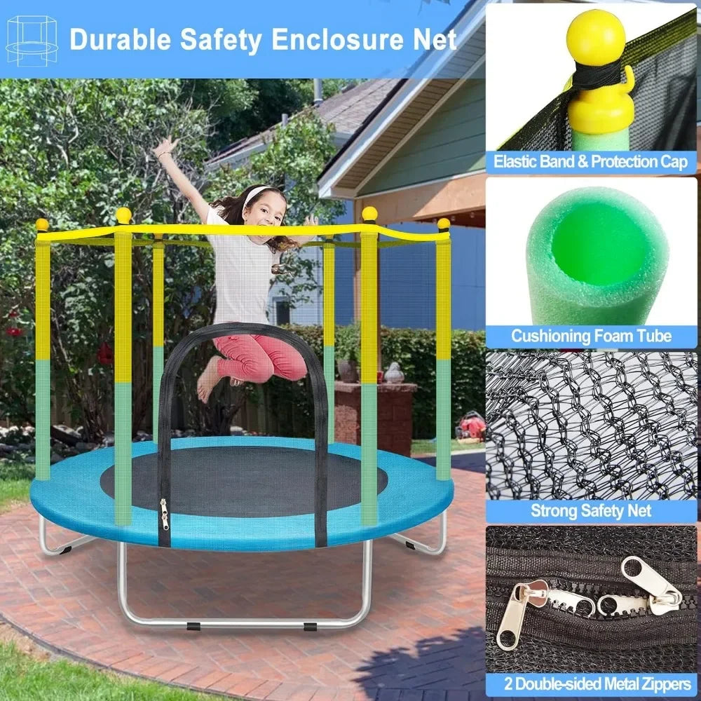 Small Trampoline with Safety Enclosure: 4.6FT Round Jumping Mat, Ideal Gift for Children