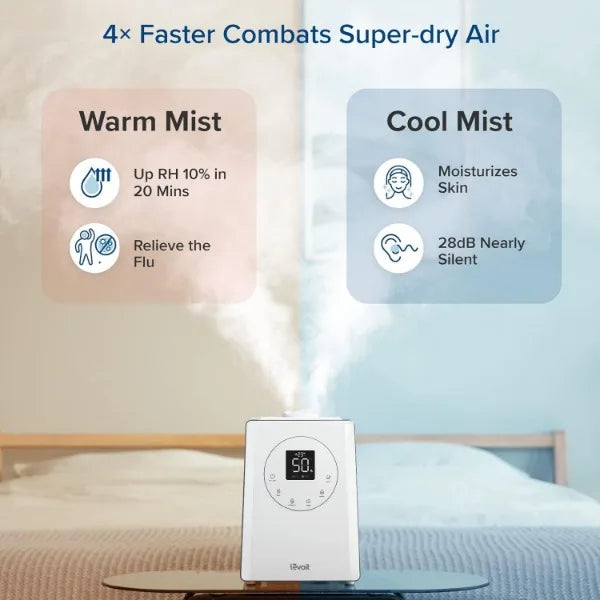 LEVOIT LV600S Smart Warm & Cool Mist Humidifier: 6L, 753ft² Coverage, Bedroom & Large Room