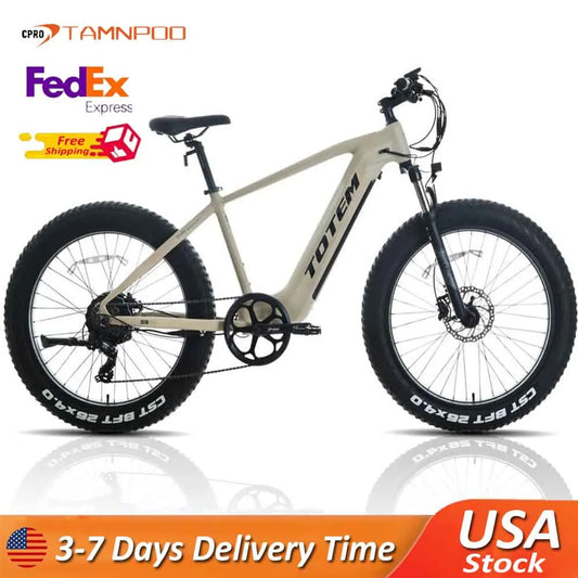 Adult Electric Bike 750W Fat Tire 48V 14.5Ah Removable Battery Mountain Bike 7-SPEED 26" X 4.0"