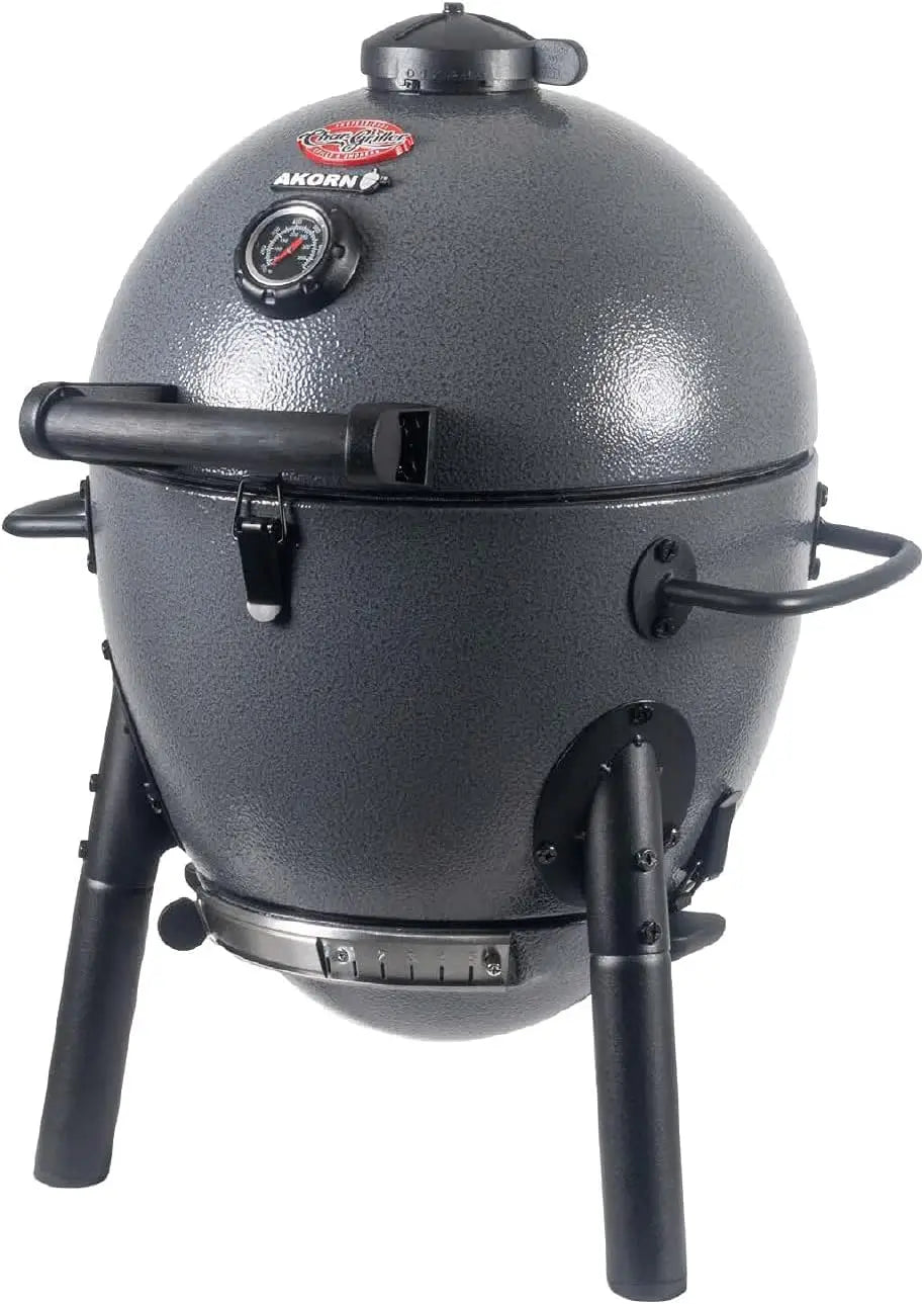 AKORN® Jr. Portable Kamado Charcoal Grill: Cast Iron Grates, Locking Lid, 155 Sq In Cooking