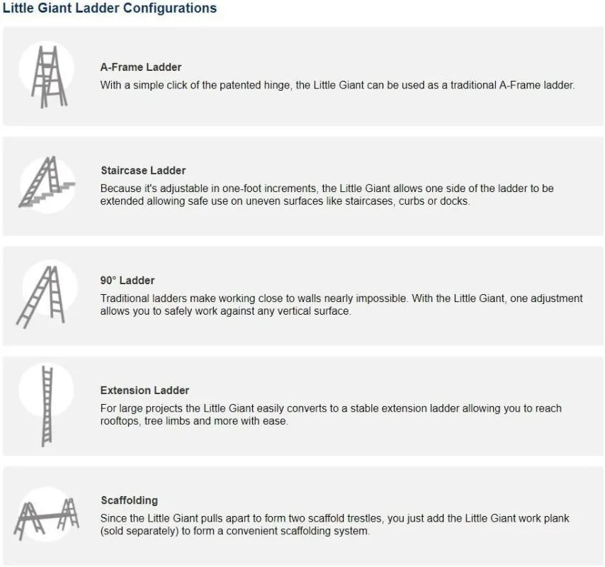 Little Giant Ladder Systems, 13 Ft, Multi-Position Ladder, Aluminum, Type 1A, 300 lbs Weight Rating