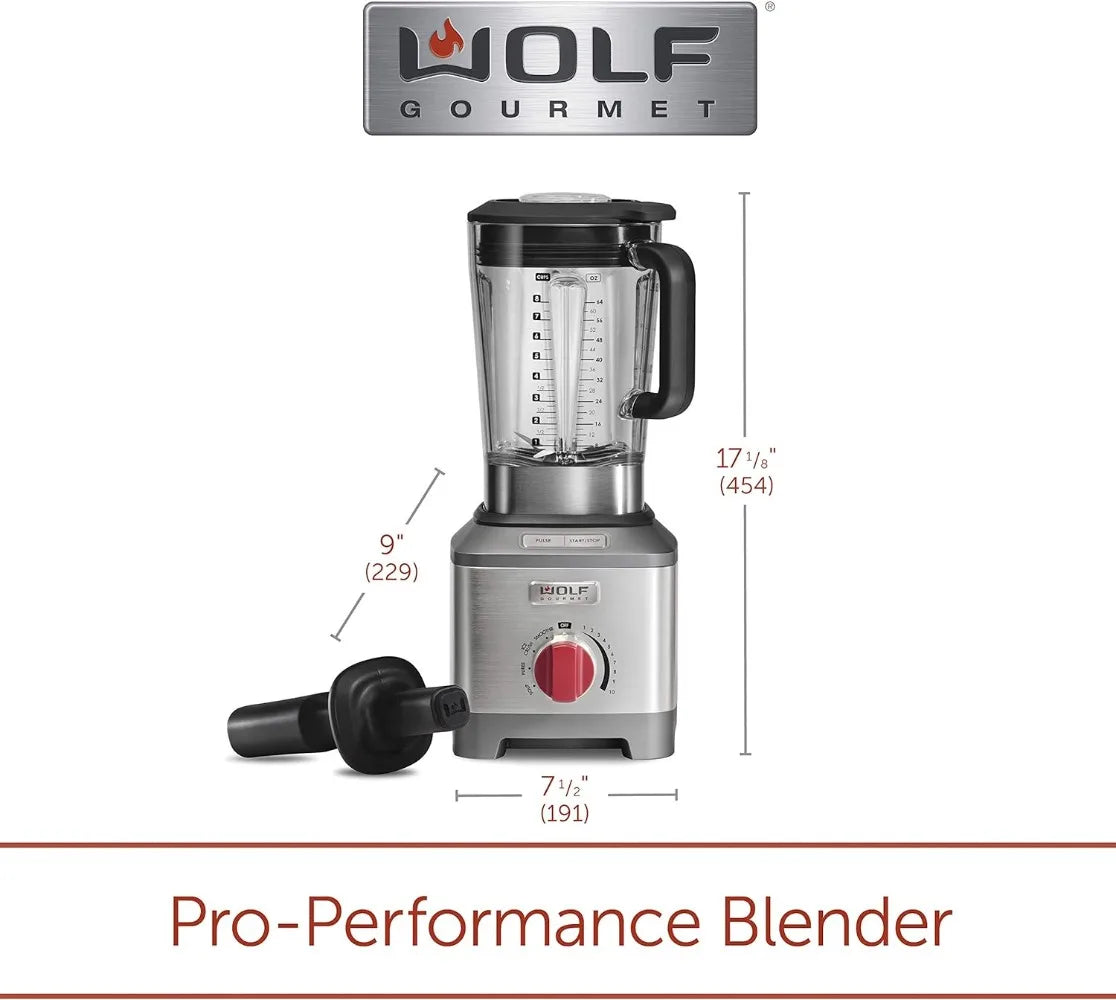 Wolf Gourmet Pro-Performance Blender, 64 oz Jar, 4 program settings, 12.5 AMPS,